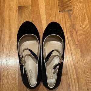 J Crew velvet sparkle shoes worn 1x